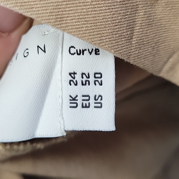 ASOS Zip Front Cargo/Utility Kahki Colored Skirt 100% Cotton Size 20 - Picture 6 of 9